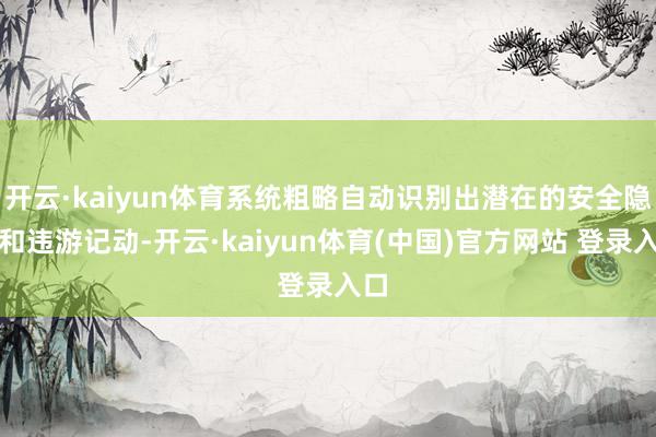 开云·kaiyun体育系统粗略自动识别出潜在的安全隐患和违游记动-开云·kaiyun体育(中国)官方网站 登录入口