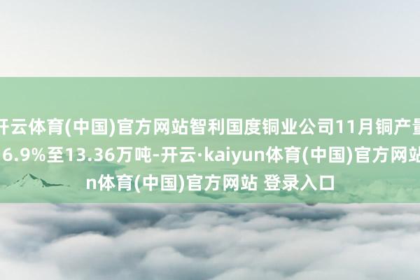 开云体育(中国)官方网站智利国度铜业公司11月铜产量同比增长16.9%至13.36万吨-开云·kaiyun体育(中国)官方网站 登录入口