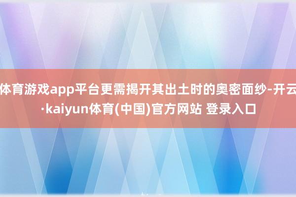 体育游戏app平台更需揭开其出土时的奥密面纱-开云·kaiyun体育(中国)官方网站 登录入口