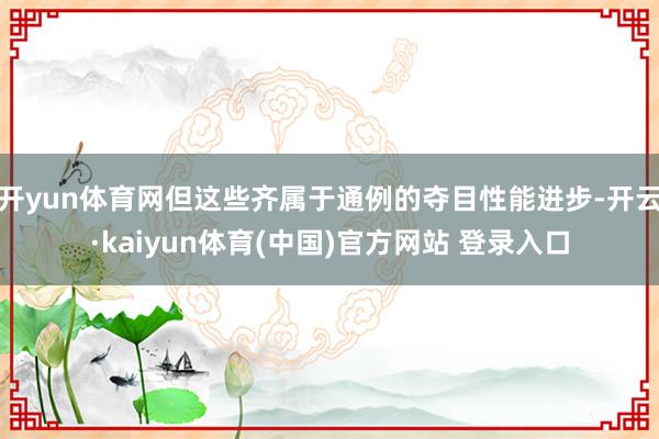 开yun体育网但这些齐属于通例的夺目性能进步-开云·kaiyun体育(中国)官方网站 登录入口