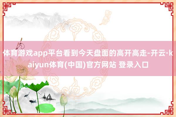 体育游戏app平台看到今天盘面的高开高走-开云·kaiyun体育(中国)官方网站 登录入口