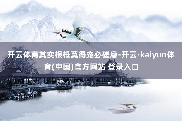 开云体育其实根柢莫得宠必磋磨-开云·kaiyun体育(中国)官方网站 登录入口